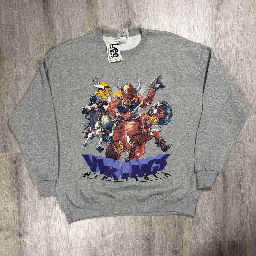 Vintage 1996 Minnesota Vikings NFL Crewneck Sweatshirt Lee Sport NWT Mens - Picture 1 of 8